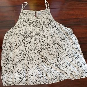 White with Black Speckles Top